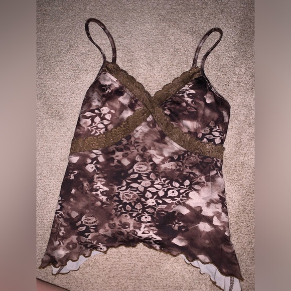 Cider Y2k brown lace top - Picture 1 of 1